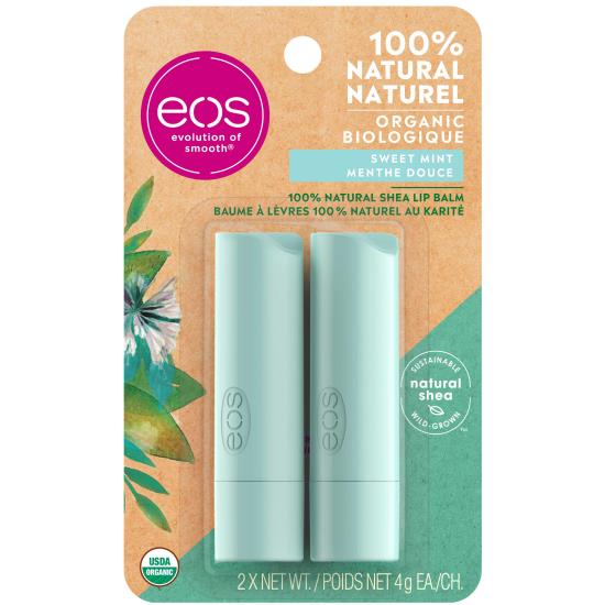 EOS-01345 - 832992013450 - eos 100% Natural Sweet Mint Stick 2pk 8g