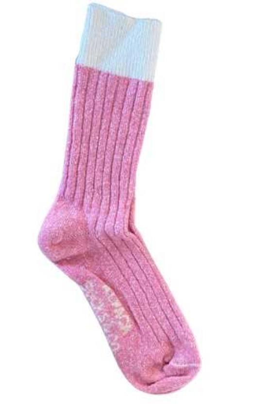 640101 Merino Silk Ribbed Crew Pink MMD