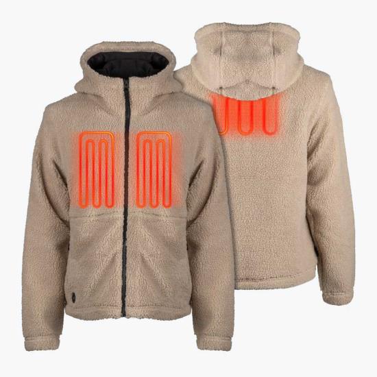 Womens-Heated-Jacket-Upland-Sherpa-Coffee-SM